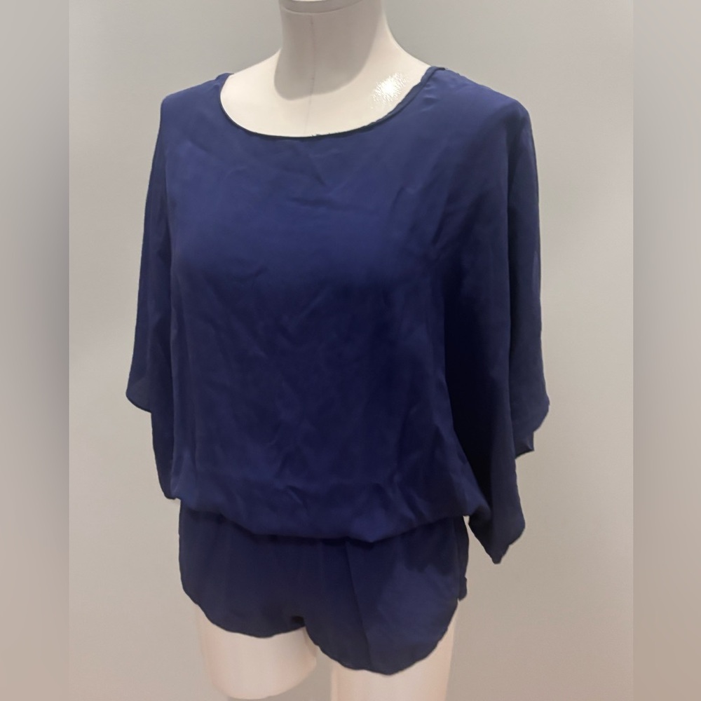 Haute Hippie Navy shorts silk romper